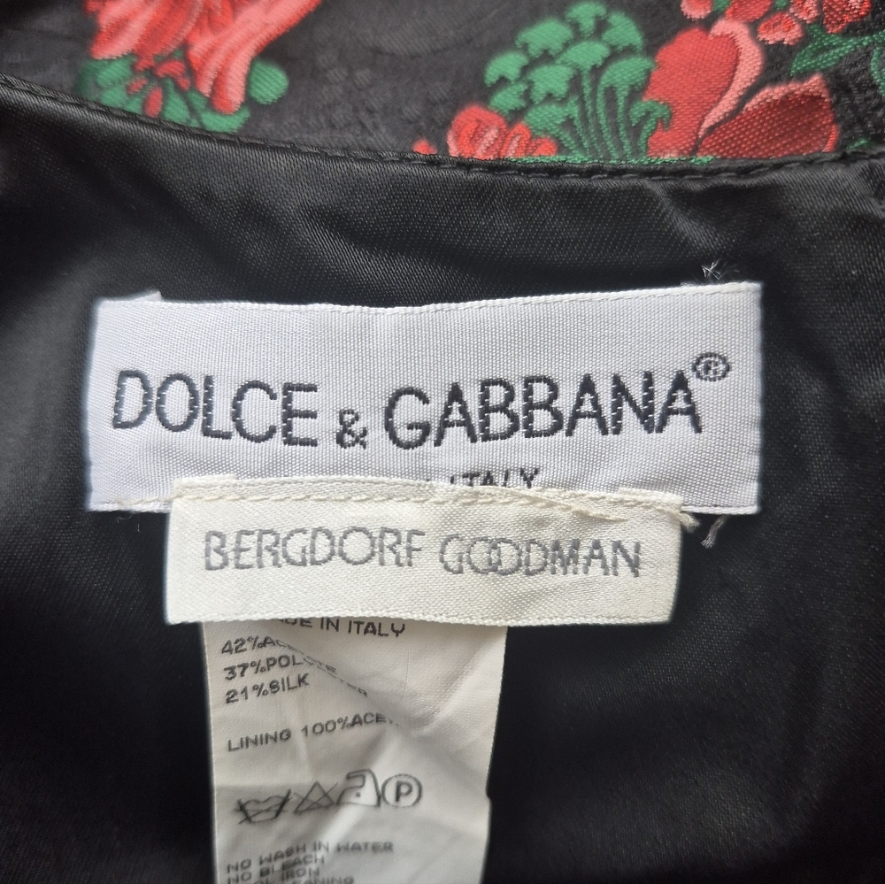 Dolce & Gabbana Dress Silk Blend Black Floral Mini ITALY Size 42 (M) - Picture 4 of 11